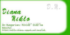 diana miklo business card